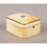 A Victorian ivory mounted wooden box. (7cm x9cm)