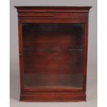 A Georgian mahogany wall mounting glazed cabinet. Height 96cm Width 73cm Depth 20cm. Chips to