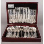 An Inkerman cased silver plated canteen of cutlery in the kings pattern.