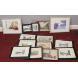 A quantity of framed pictures of local interest. Including pictures and engravings of Sheffield,