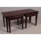 Stag Mahogany nest of three tables. (104cm width, 44cm height, 45.5cm depth)