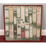 A quantity of Victorian & Edwardian bookmarks in frame.