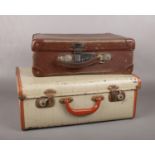 Two small vintage suitcases. (40.5cm x27cm)