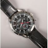 A stainless steel Rotary quartz chronograph wristwatch with leather strap.