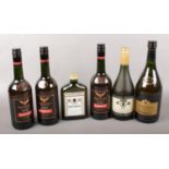 Six bottles of full & sealed Napoleon brandy. Including Bardinet examples, etc.