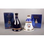 Two Bell's Full & Sealed commemorative decanters. Limited edition Bell's scotch whisky golden