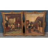 Two Framed Prints after the original Paintings by Pieter De Hooch in 17th Century.