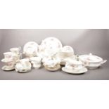 A Royal Albert ' Moss Rose' tea & dinner wares. 61 pieces. Coffee cups, Tea cups, saucers, dinner