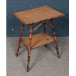 A Bamboo side table with single shelf. H: 65cm, W: 51cm, D:37cm.