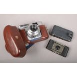 Two vintage cameras. Ensign Midget Model 22 and a Voigtlander Vito BL camera