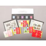 A small quantity of stamps. Includes Royal Mail Penny Black anniversary stamps, miniature sheets,