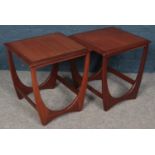 A Pair of Teak G-Plan Style Side Tables. Height = 48cm, Width = 45cm.