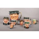 A collection of Royal Doulton character jugs.