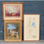 Two Oil on Board Paintings (signed Dudley Cook and Nancy Lee) along with a Watercolour (signed