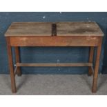 A vintage Kingfisher Ltd double children's school desk.