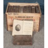 A Crate of Eighteen Editions of the Yearly 'Methodist Magazine'. Volumes include 1795-1802, 1804,