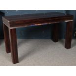 A Coromandel Veneered Console Table. Dimensions: H = 80cm, L = 140cm, D = 60cm. Condition Fair, some