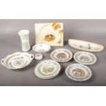 A group of miscellaneous ceramic's. Royal Doulton Bramble Hedge plates (8) Royal Winton dishes,