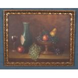 A Large Oil on Board Still Life of Fruit. Indistinctly Signed in the Bottom Right - C.L