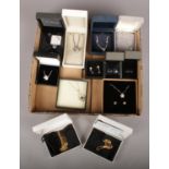A collection of boxed silver jewellery. Some unopened.