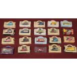 A collection of 20 Lledo die cast vehicles. 1920 Model T Ford Van (Rowntrees Cocoa), 1955 VW Kombi