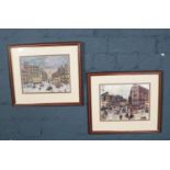 A pair of Terry Gorman framed signed prints. 'Fargate'