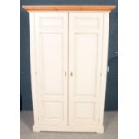 A Barker and Stonehouse modern painted two-door wardrobe . H:198cm,W:112.5cm, D:55cm.