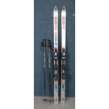 A pair of Blizzard skis, with Klemm poles.