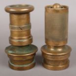 Two 1930's Brass Ships Hose Nozzles, one with Serial Number F216-3995-W03/09 (Height = 16cm).