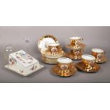 A group of miscellaneous. Bond ware tea set- cups/saucers side plates, ceramic floral cheese dish