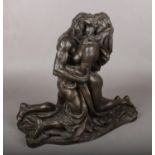 An erotic bronzed composite figure group, Poetry Of Love by Ronald Cameron. With certificate.