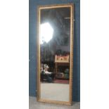 A large gilt framed mirror. (191cm h 71cm w)