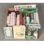 A box of Gardening books. Alan Titchmarsh How to Garden, Peter Beales Classic Roses, Edith Holden