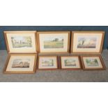 Seven framed limited edition prints by John Rudkin (1947) all signed in pencil by the artist. To