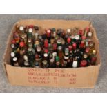 A box of alcohol miniatures.