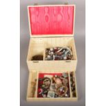 A Musical Jewellery Box with Costume Jewellery Contents. Mechanism of Music Box will need