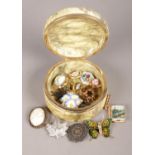 A Collection of Costume Brooches and Badges with composite box. To include Two Cameo Brooches and