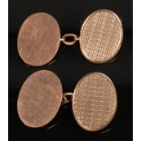 A Pair of 9ct Rose Gold Cufflinks. Total Weight; 4.23g