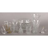 A Box of Assorted Glassware. To include fruit bowl, vases and tumblers etc. Condition fair. Some