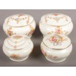 Four Crown Devon Lidded Trinket Pots in Various Sizes.