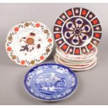 A collection of Named Ceramic Plates. To include Two examples of Royal Crown Derby (Patterns