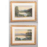 A.Thronton, pair of gilt framed gouache painting of Lake Windemere. (28cm x 44cm)