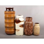 A group of mid 20th century West Germany pottery vases.