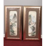 Digby Page, a pair of framed watercolours. of a oriental landscape scene, signed. (17.5cm width 60cm