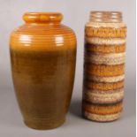 Two West Germany pottery vases. 42.5cm 41.5cm height. (Marked 630-41 & 289-41)