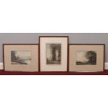 L Cowper, three framed rural landscape watercolours.