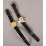 Two vintage manual wristwatches. Including Exacto, etc.