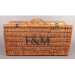 A Fortnum and Masons Wicker Hamper Picnic Basket. W = 60cm, H = 30cm, D = 22cm.