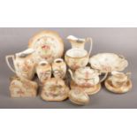 A Collection of Crown Devon Blush Ware Ceramics. To include: Teapot with Lid, a Pair of Water Jugs