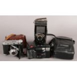 A Small Collection of Film Cameras, to include a Rodenstock Pronto Bellows Camera with Case, along